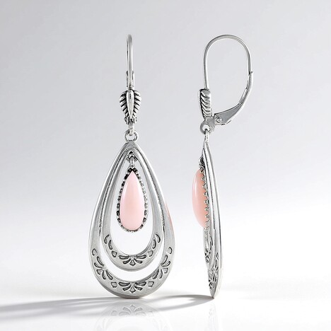 Boucles d'oreilles en argent et Opale rose (Desert Chic)