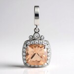 Pendentif en argent et Morganite du Brésil