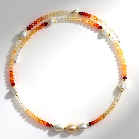 Collana rigida in acciaio con Opale di Fuoco Messicano (Riya)