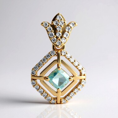 14K Brazilian Paraiba Tourmaline Gold Pendant (AMAYANI)