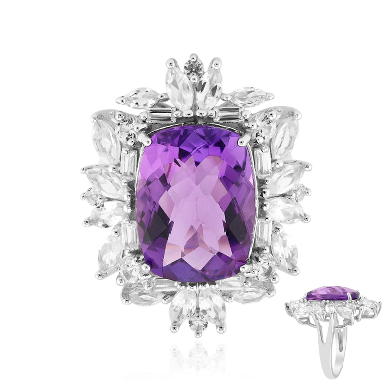 Orecchini in Argento Placcato Oro Fiore Non Ti Scordar Di Me | Viola stridente – Shrieking Violet