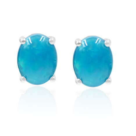 Karibikblauer Opal-Silberohrringe