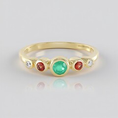 Bague en argent et Emeraude de Russie