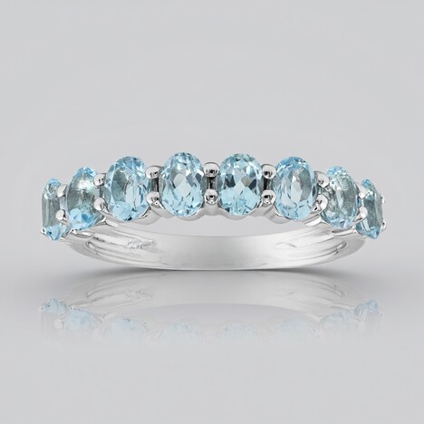 Anello in argento con Topazio Blu Cielo