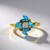 Anello in argento con Apatite Blu Neon