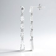 Pendientes en plata con Topacio blanco