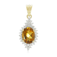 Colgante en plata con Cuarzo cognac