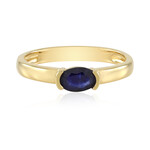 Anillo en plata con Zafiro azul de Madagascar
