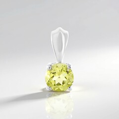 Ciondolo in argento con Quarzo Ouro Verde