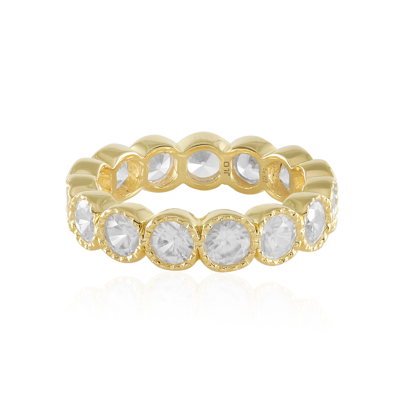 Sparkling Zircon Gold-Plated Silver Ring