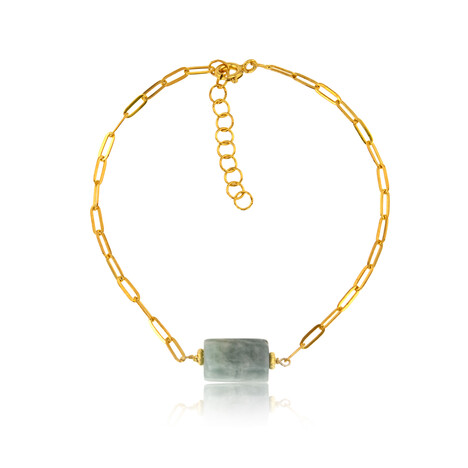 Zilveren armband met een amazoniet (Joias do Paraíso)