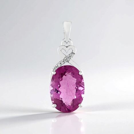 Ciondolo in argento con Fluorite Rosa