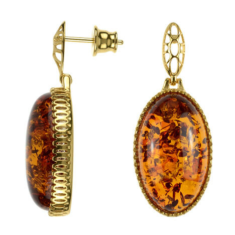 Baltischer Bernstein-Silberohrringe (dagen)