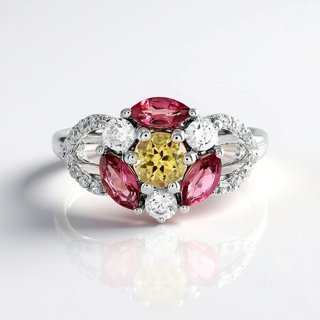 Anello in argento con Tormalina Rosa Nigeriana
