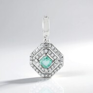 Pendentif en argent et Émeraude de couleur Paraiba