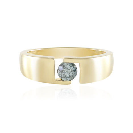 Blauer I2 Brillant-Silberring