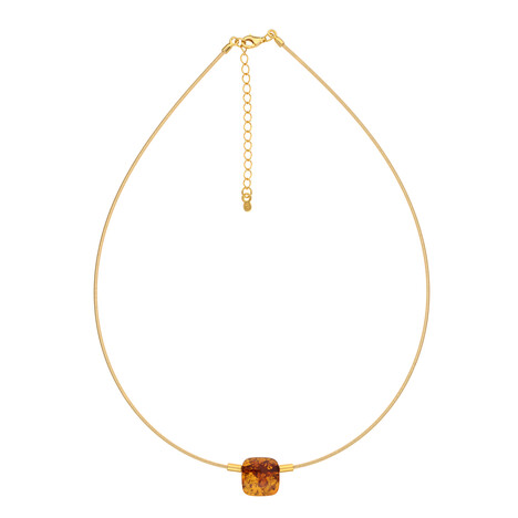 Collana in argento con Ambra Baltica Cognac (dagen)