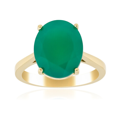 Green Agate Silver Ring