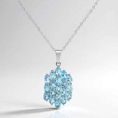 Collana in argento con Topazio Blu Cielo