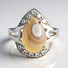 Anello in argento con Agata Botswana