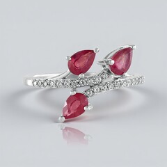 Bague en argent et Rubis de Madagascar