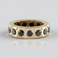 Gouden ring met zwarte diamanten (de Melo Gold)