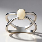 Anello in argento con Opale Bianco