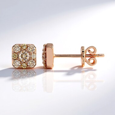 Pendientes en oro con Diamante rosa de Francia de Argyle SI1 (Annette)