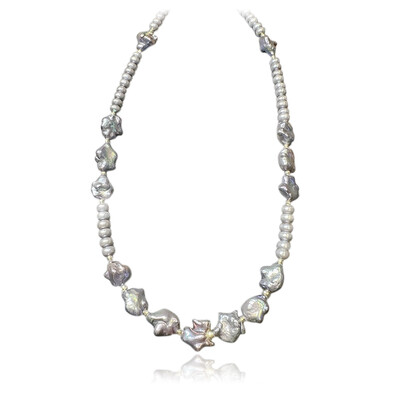 Collana in argento con Perla di Acqua Dolce
