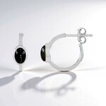 Orecchini in argento con Sillimanite Occhio di Gatto