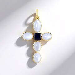 Ciondolo in argento con Pietra di Luna Bianca (Adela Silber)