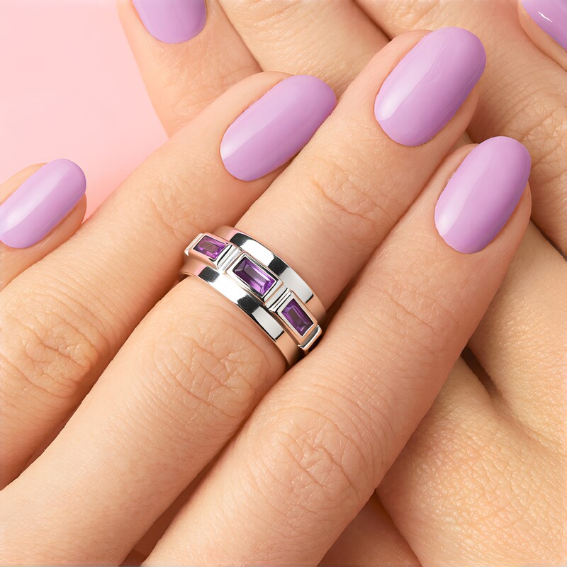 Siberian Amethyst Silver Ring