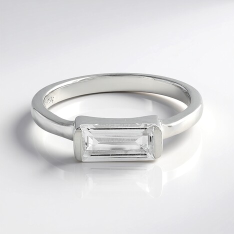 Anello in argento con Topazio Bianco