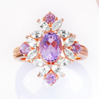 Anello in argento con Ametista Rose de France
