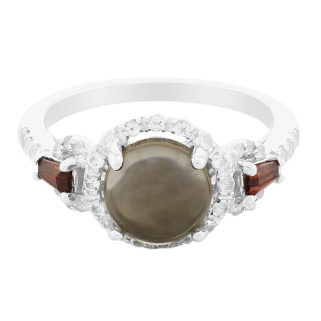 Anello in argento con Quarzo Fumè