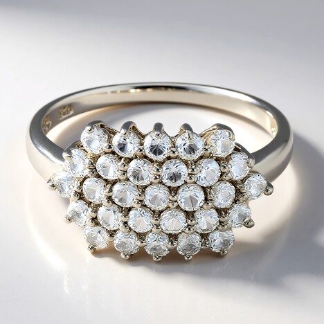 Anello in argento con Topazio Bianco