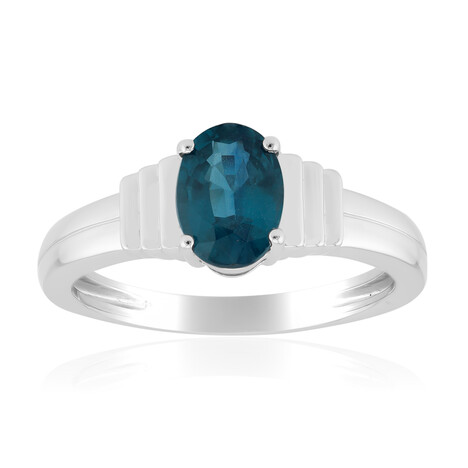 Anillo en plata con Cianita verde