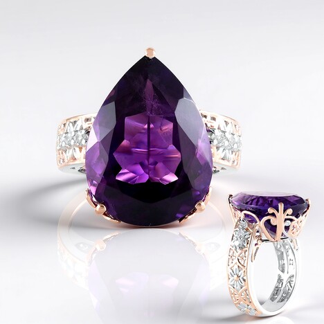 Anello in argento con Ametista (Gems en Vogue)