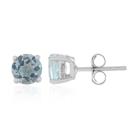 Pendientes en plata con Topacio azul cielo