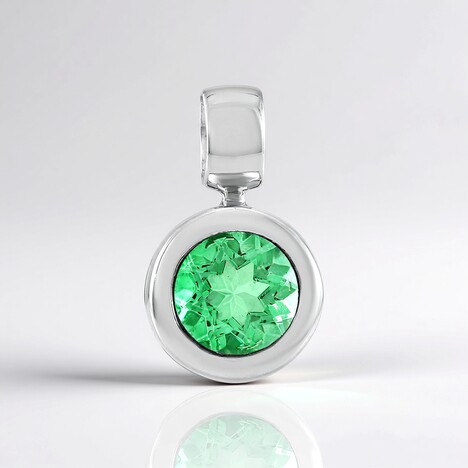 Ciondolo in argento con Quarzo Verde Smeraldo