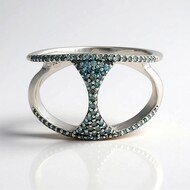 Blauer Diamant-Silberring
