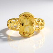 Zilveren ring met een citrien (Ornaments by de Melo)