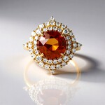 Anello in oro con Granato Essonite