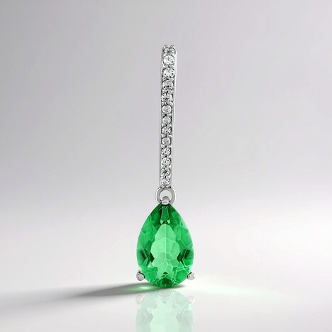 Ciondolo in argento con Quarzo Verde Smeraldo