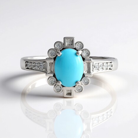 Anello in argento con Turchese Sleeping Beauty (Dallas Prince Designs)