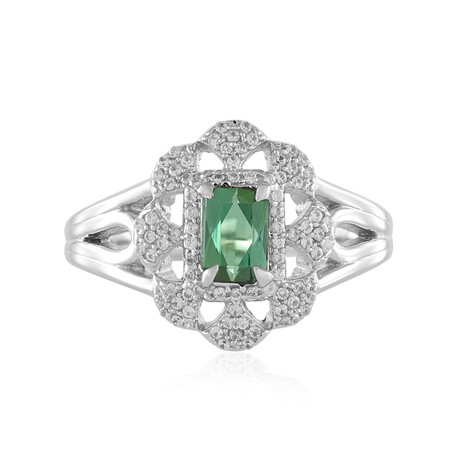 Anello in argento con Tormalina Verde di Benedito