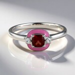 Anello in argento con Granato Mozambico