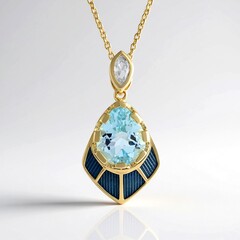 Collana in argento con Topazio Blu Cielo (Adela Silber)