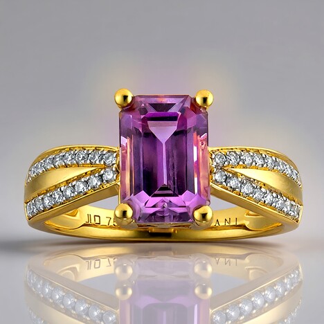 Bague en or et Diaspora rose (AMAYANI)