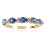 Anillo en oro con Zafiro azul Ceylon